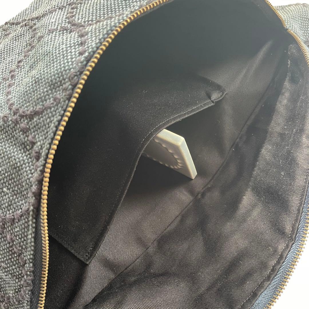 ミナペルホネン タンバリンネイビー　ハンドメイドボディバッグ