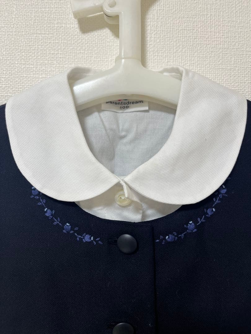 美品♡ ファミリア お受験ワンピース 100 ブラウス長袖、上履き、黒靴のセット