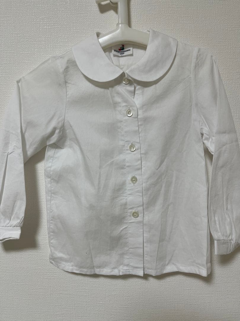 美品♡ ファミリア お受験ワンピース 100 ブラウス長袖、上履き、黒靴のセット
