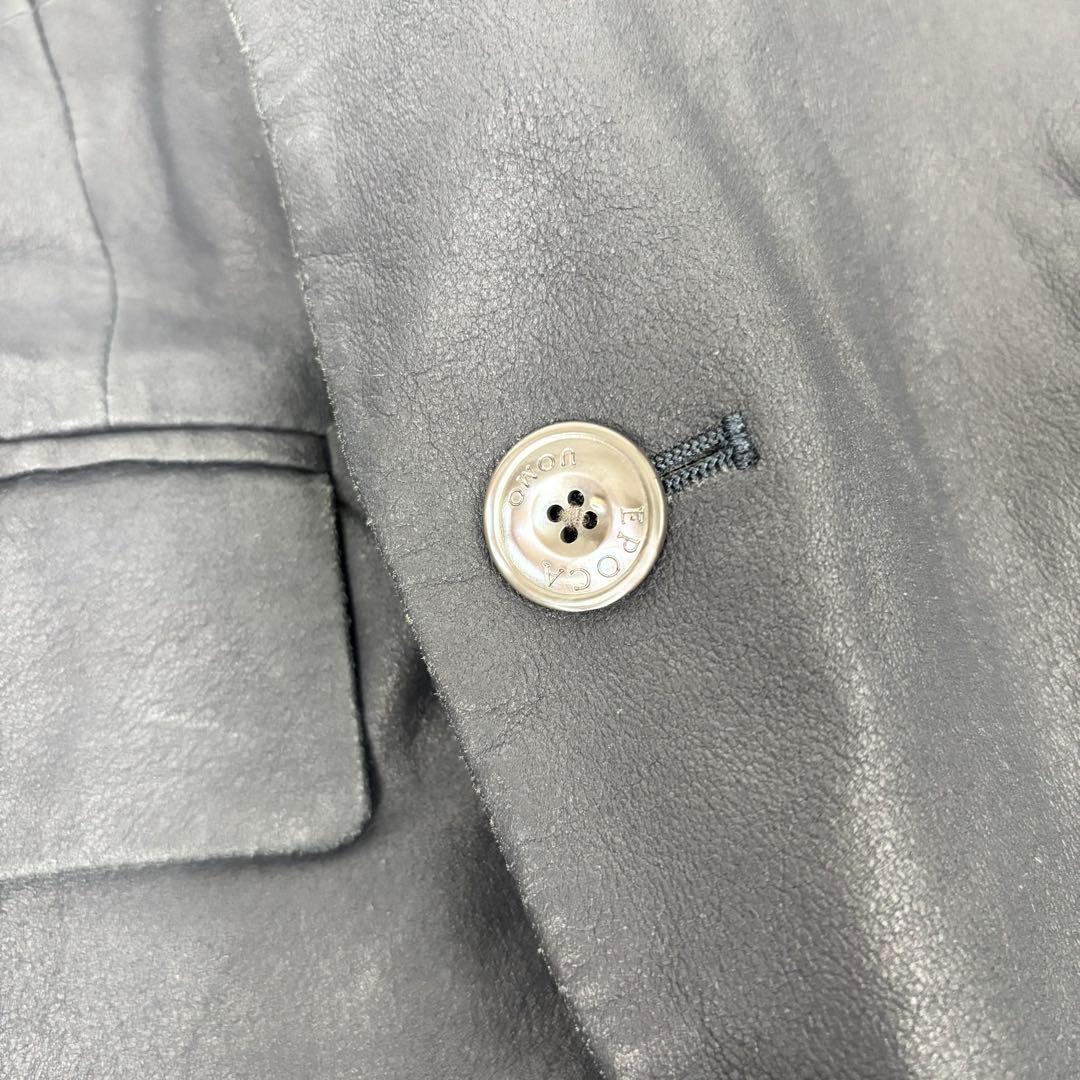 EPOCA UOMO ラムレザー 2テーラードジャケット ダークネイビー 50