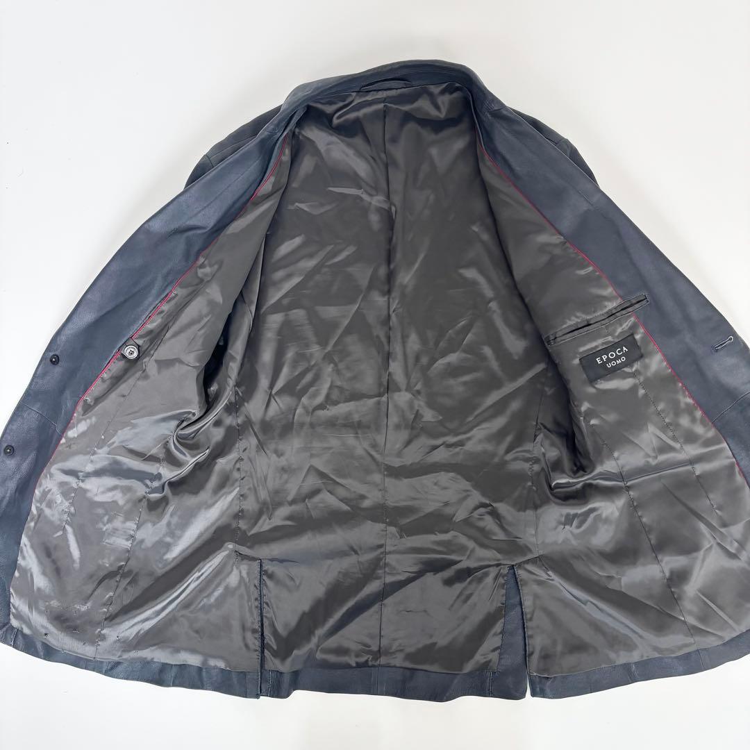 EPOCA UOMO ラムレザー 2テーラードジャケット ダークネイビー 50