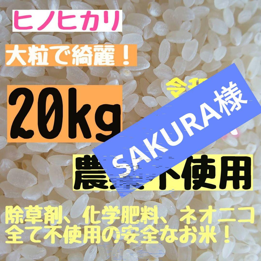 SAKURA様 農薬不使用 化学肥料不使用 ヒノヒカリ 白米 20kg