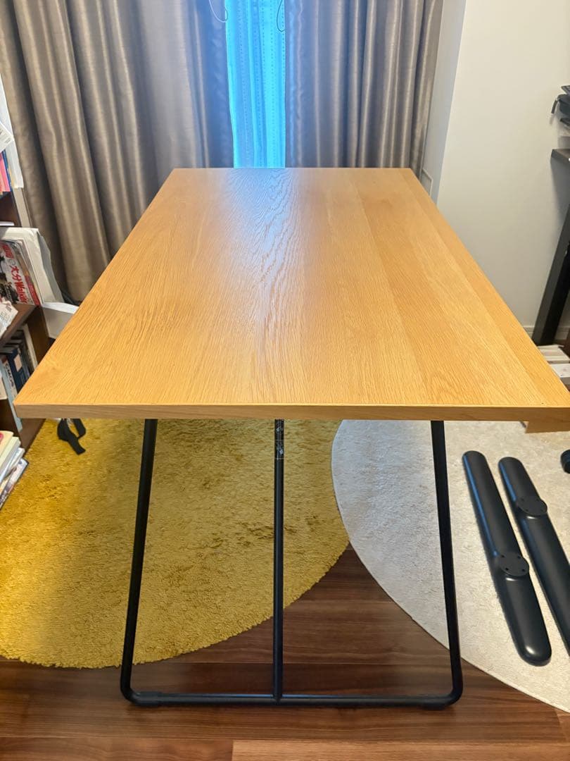 <三連休限定値下げ、送料込み>MUJI 折りたたみナチュラルオーク木製テーブル