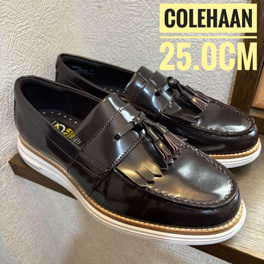 極美品　COLEHAAN タッセルローファー 茶色25.0CM
