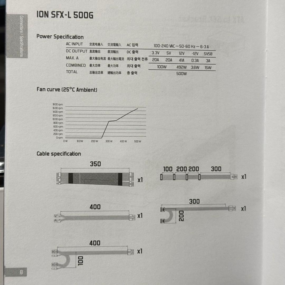 電源ユニット Fractal Design Ion SFX 500G 500W PSU