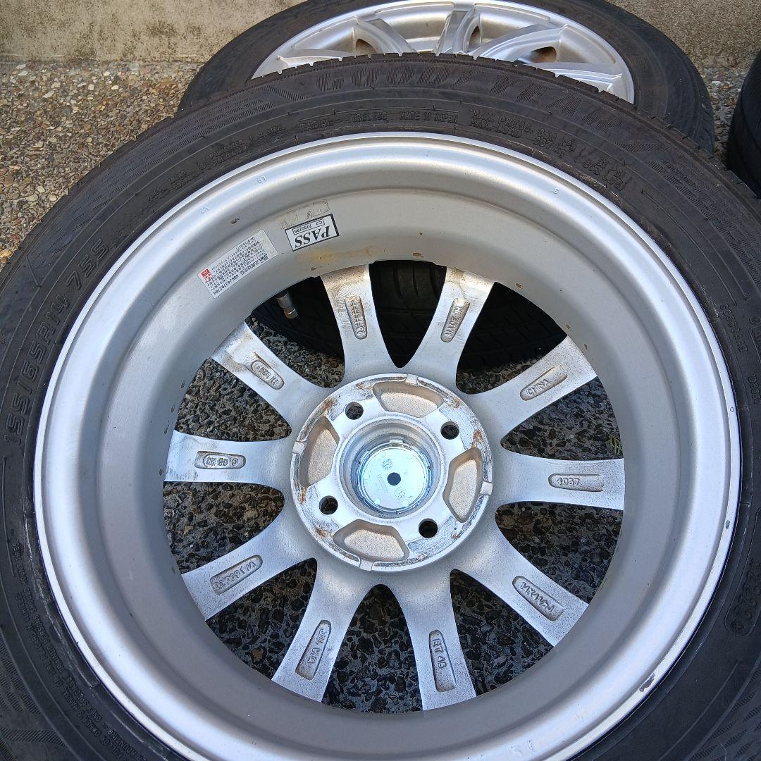 【愛知県田原市・引取限定限定】155/65/14インチ アルミホイールセット