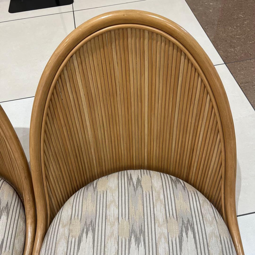 昭和レトロ コスガ家具 ラタン座椅子 ラタンチェア 2脚セット kosuga