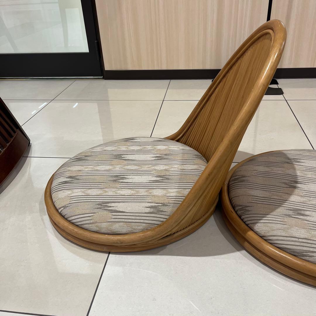 昭和レトロ コスガ家具 ラタン座椅子 ラタンチェア 2脚セット kosuga