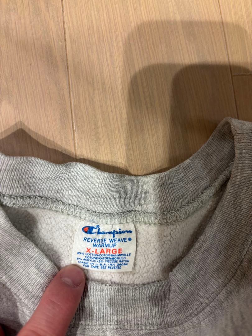 80s Champion三段プリント リバースウィーブ トリコタグ　XL