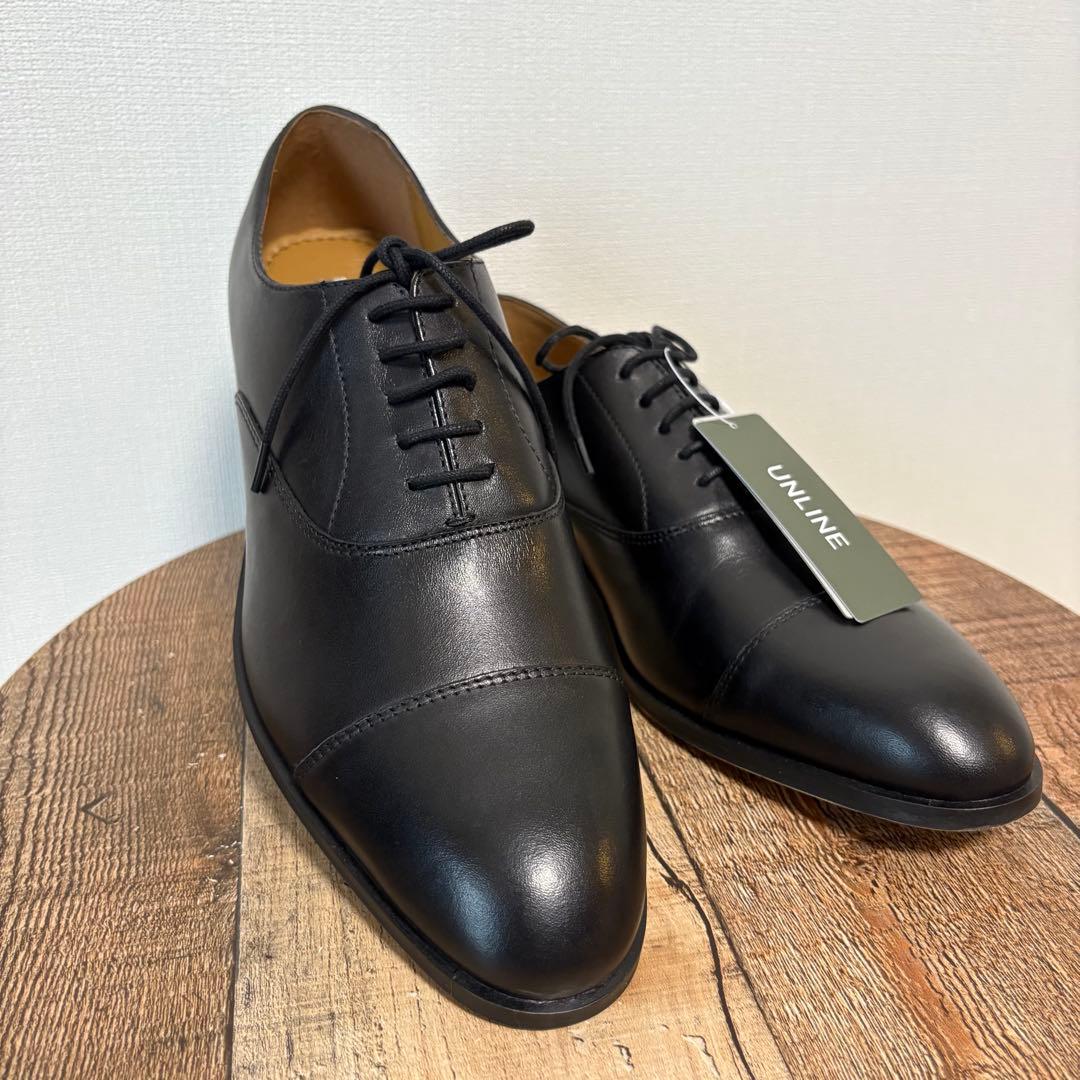 【新品未使用品】UNLINE 本革 ストレートチップ 41 ブラック