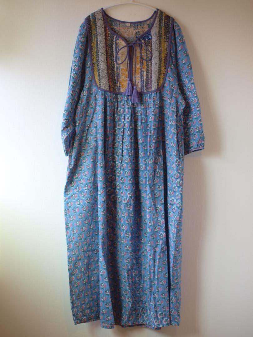 【no212】カンタキルト×ブロックプリントワンピース