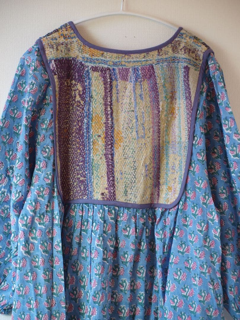 【no212】カンタキルト×ブロックプリントワンピース