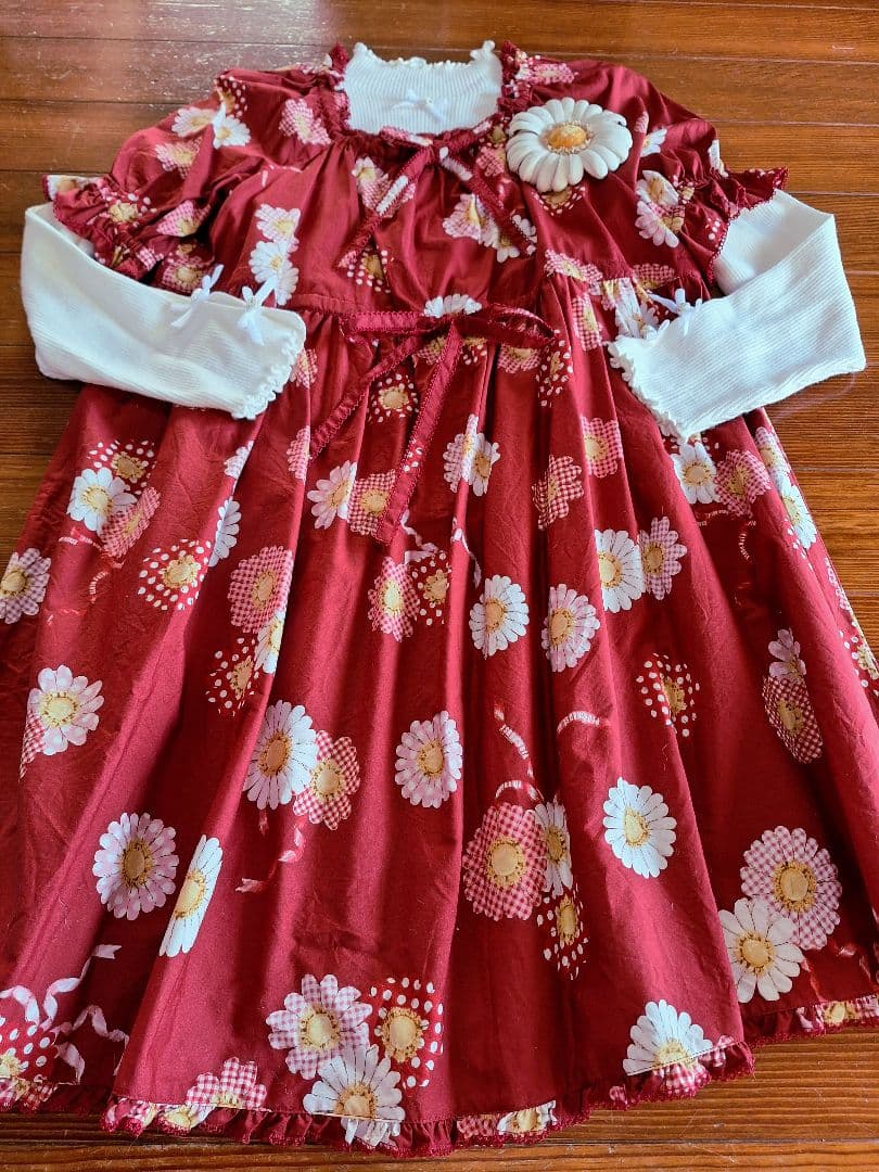 ピンクハウス　ひな菊コサージュpt.チュニック　2024　アカ