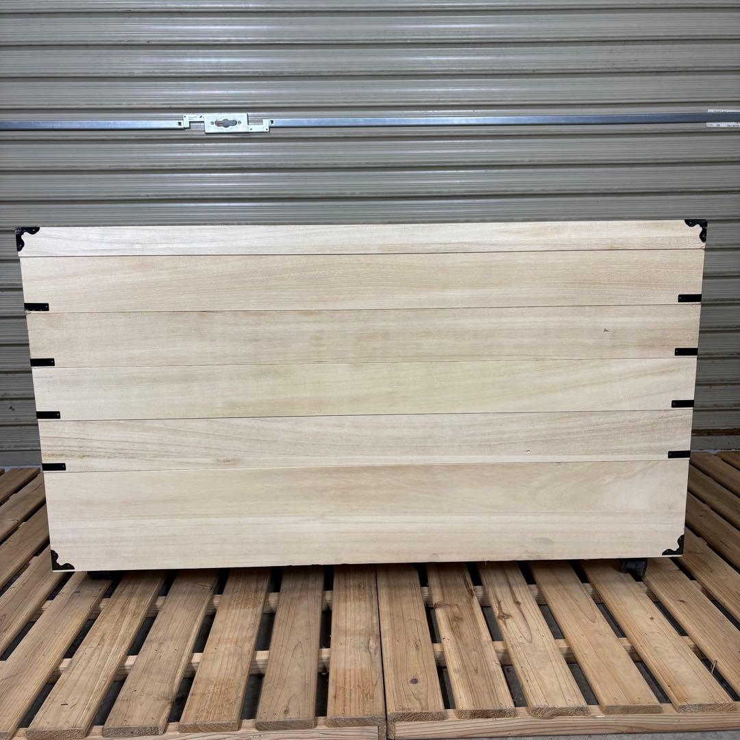 【送料込】桐　キャスター付衣装箱 5段 桐天然木　衣装ケース　着物収納　和家具