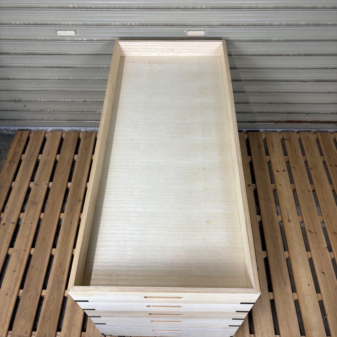 【送料込】桐　キャスター付衣装箱 5段 桐天然木　衣装ケース　着物収納　和家具