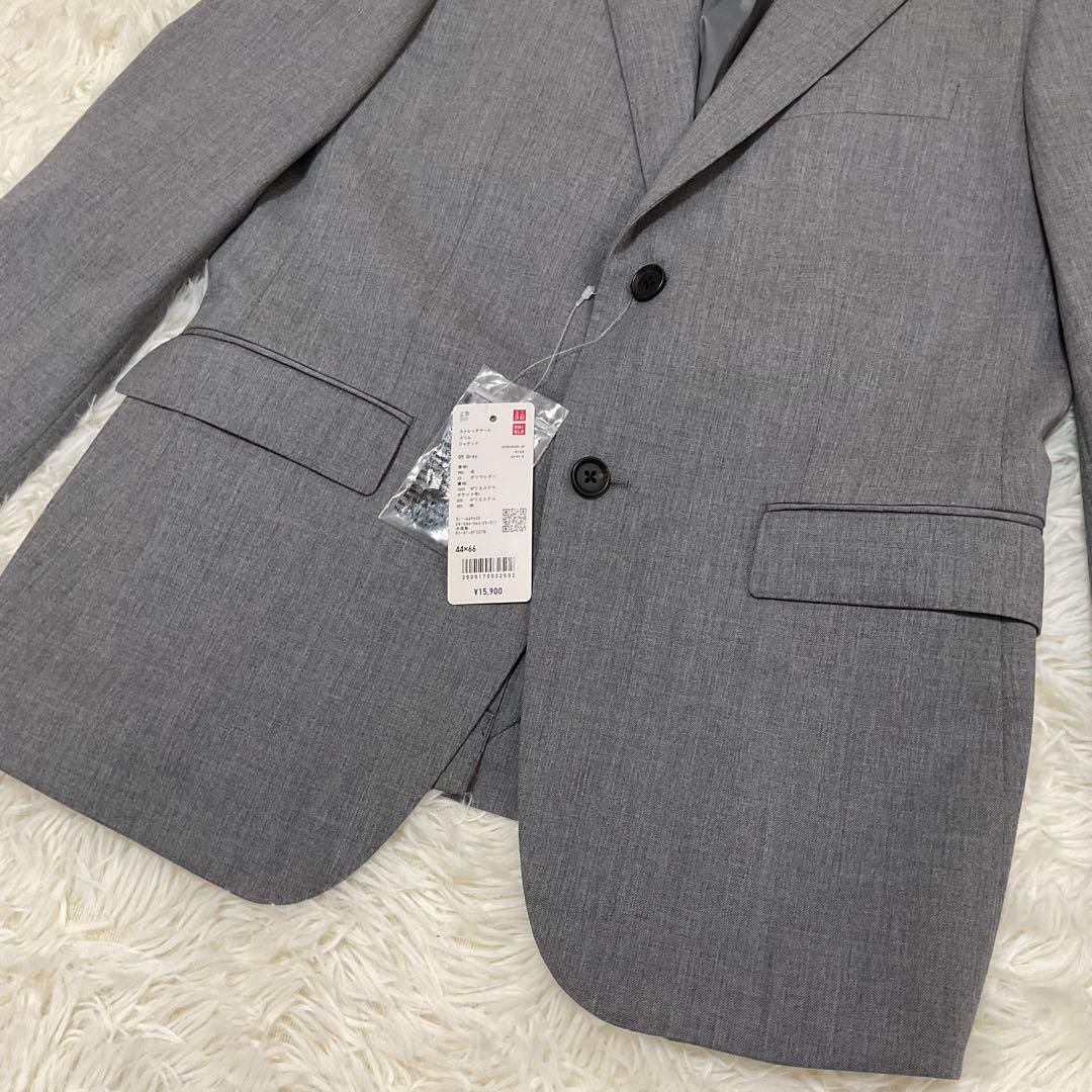 新品未使用♪UNIQLO ストレッチウールスリムジャケット グレー 44サイズ