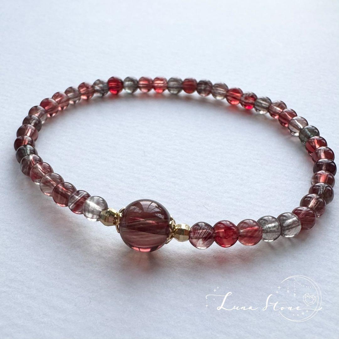 【ハイクオリティ アンデシン】光で変わる幻想的な彩り 天然石 ブレスレット