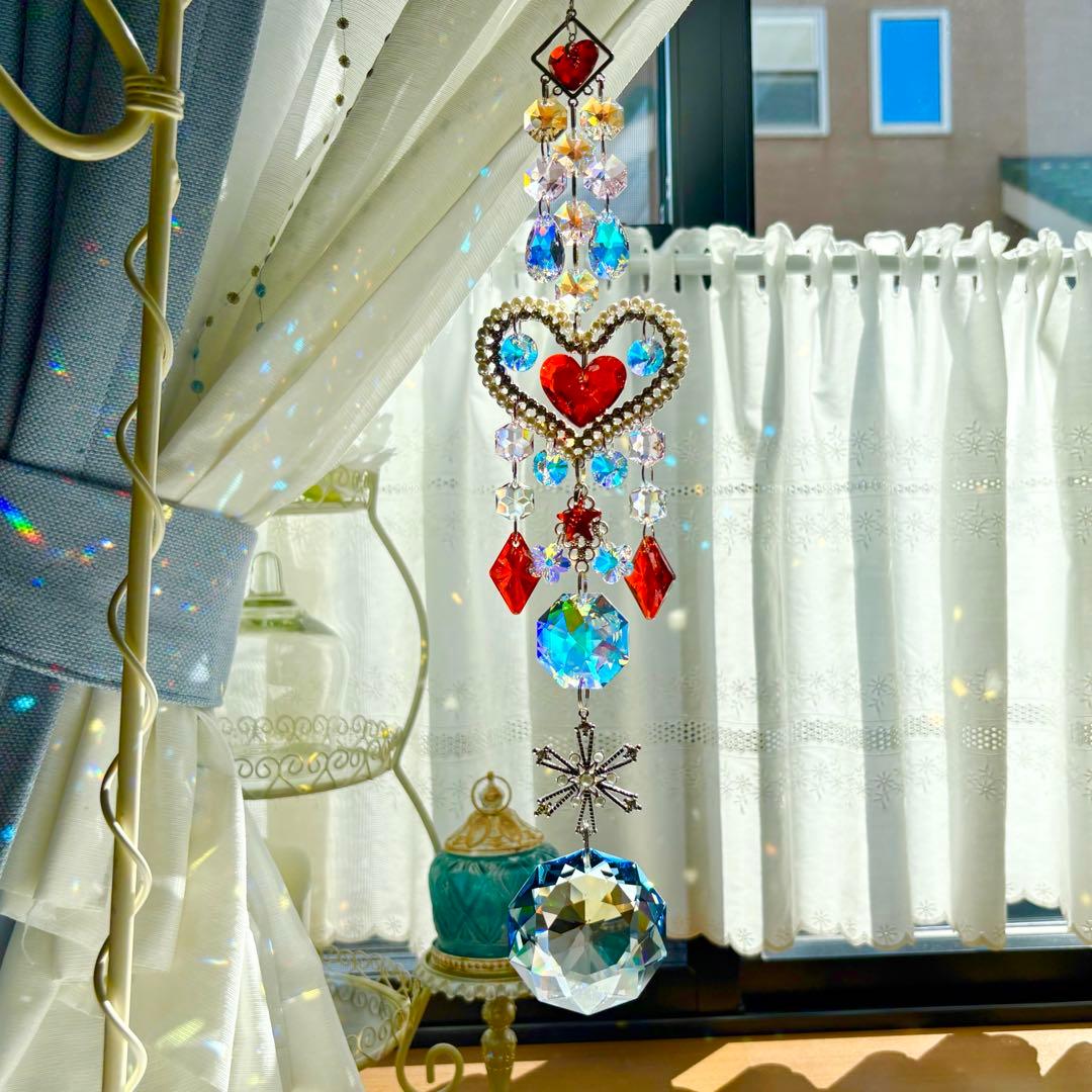 トゥルーリーインラブハート✩.*˚レッドマグマSWAROVSKIサンキャッチャー