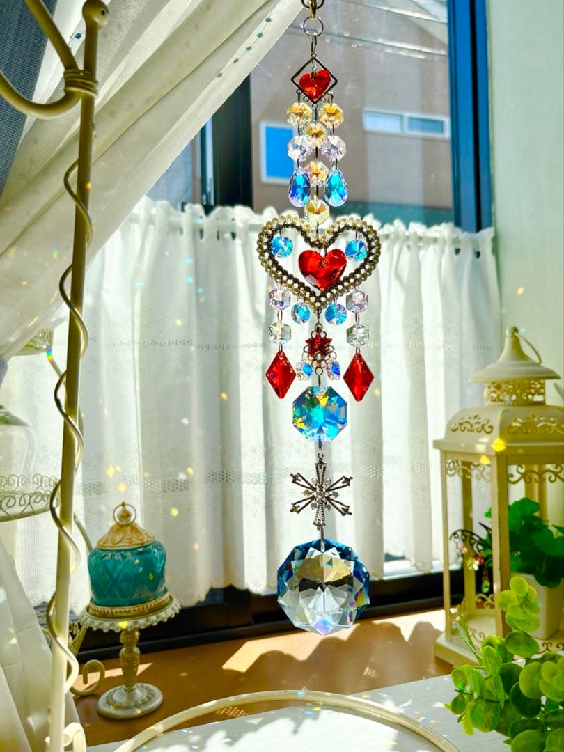 トゥルーリーインラブハート✩.*˚レッドマグマSWAROVSKIサンキャッチャー