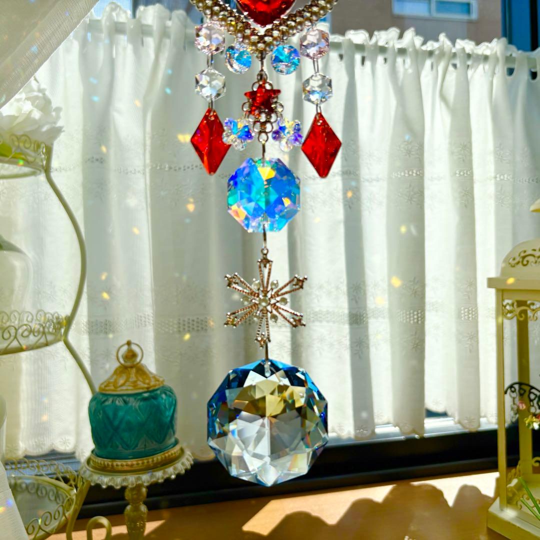 トゥルーリーインラブハート✩.*˚レッドマグマSWAROVSKIサンキャッチャー