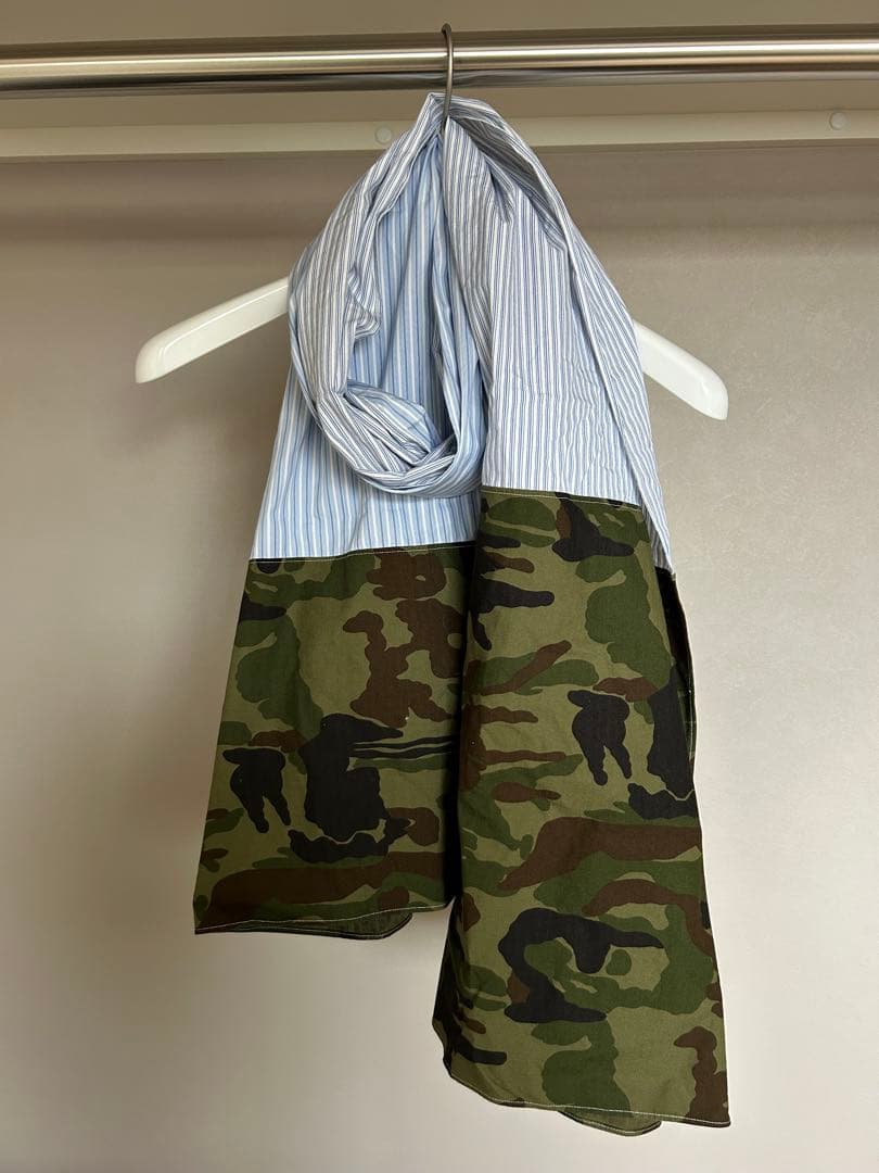 COMME des GARCONS SHIRT ストール 迷彩×ストライプ