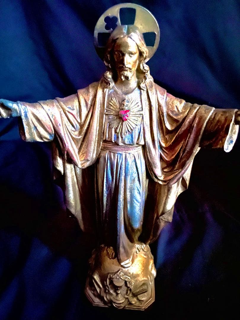 【貴重】イエス・キリスト像 ブロンズ像 浄化 聖母 イコン 絵画 アンティーク