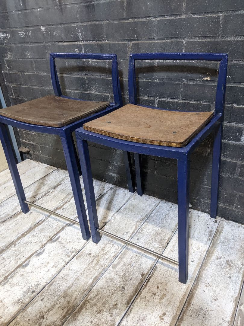 ネイビーアイアン スツール 2脚セット