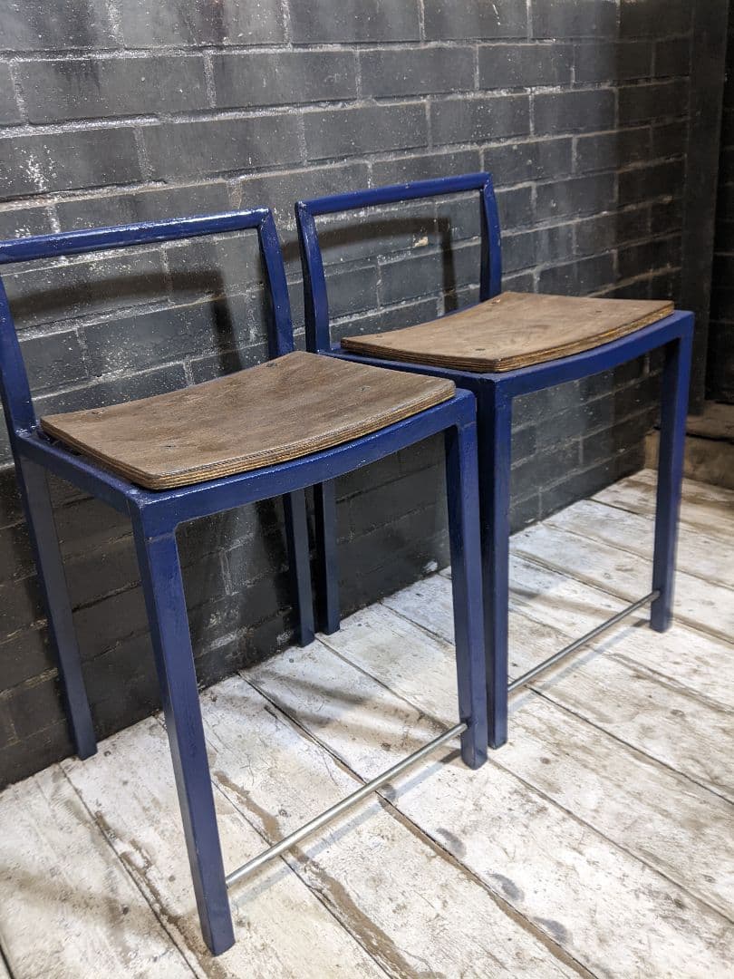 ネイビーアイアン スツール 2脚セット