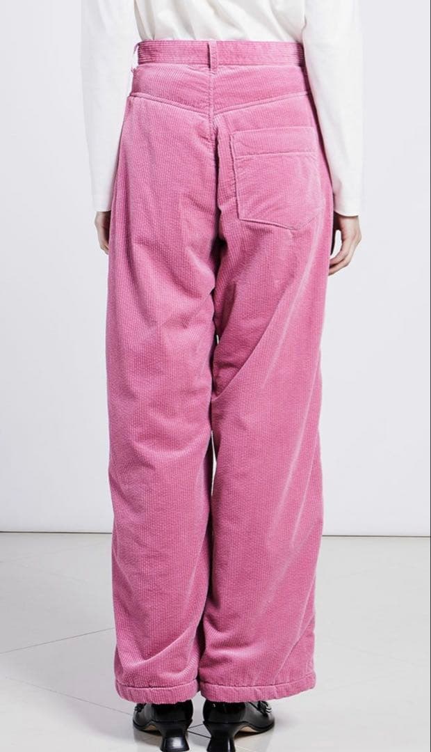 【美品】ダブルスタンダードクロージング　コーデュロイワイドパンツ　ピンク 38