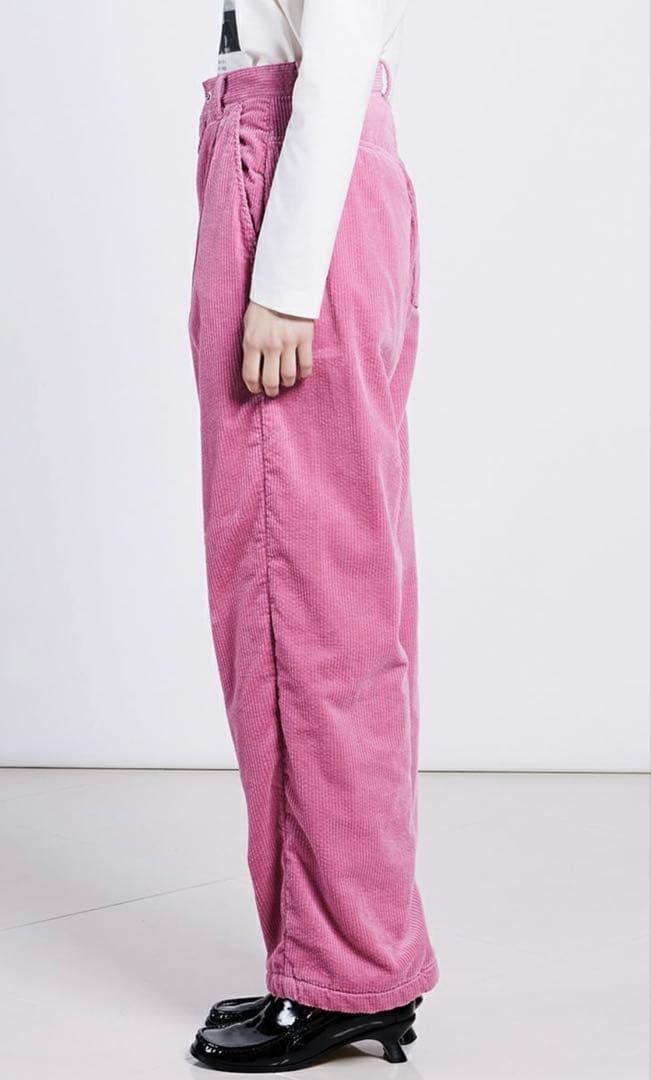 【美品】ダブルスタンダードクロージング　コーデュロイワイドパンツ　ピンク 38