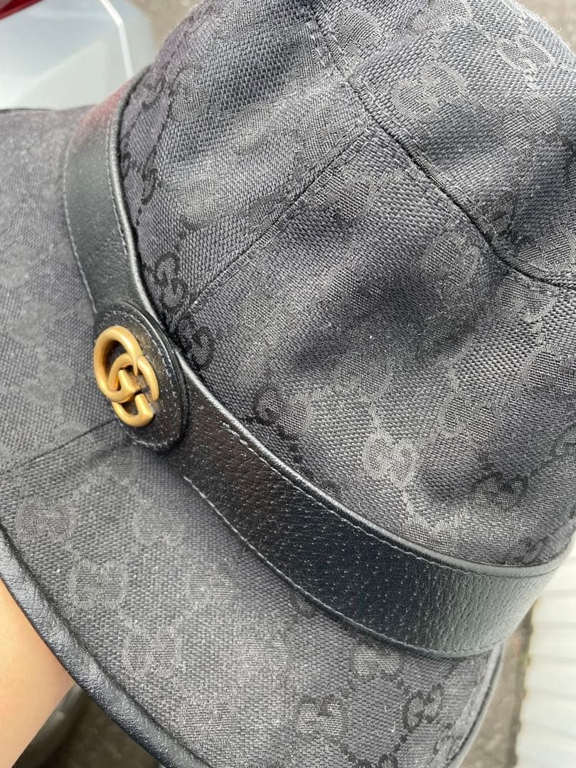 【グッチ オリジナル GGキャンバス バケットハットブラック】