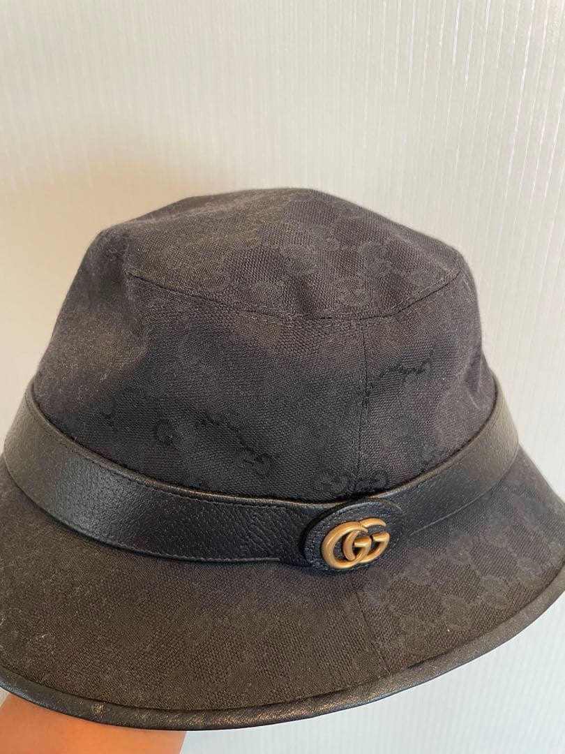 【グッチ オリジナル GGキャンバス バケットハットブラック】