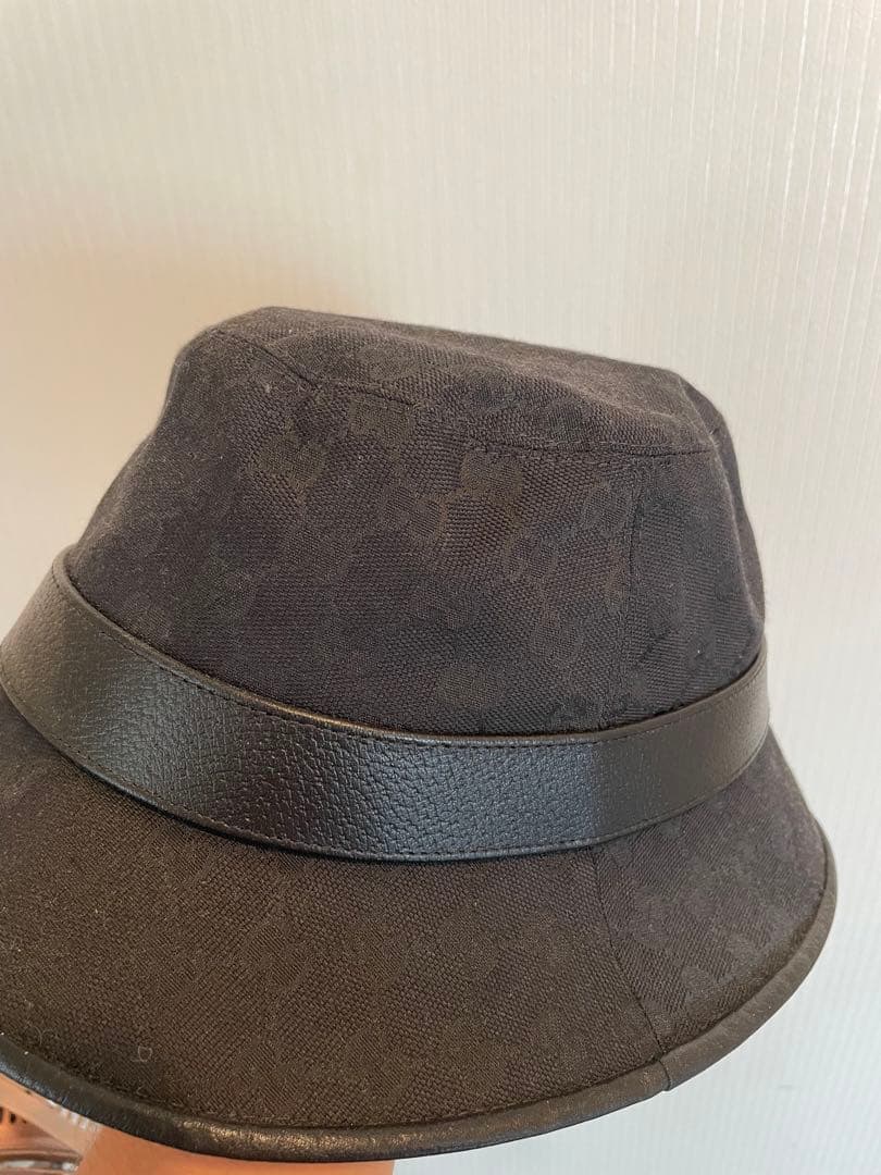 【グッチ オリジナル GGキャンバス バケットハットブラック】