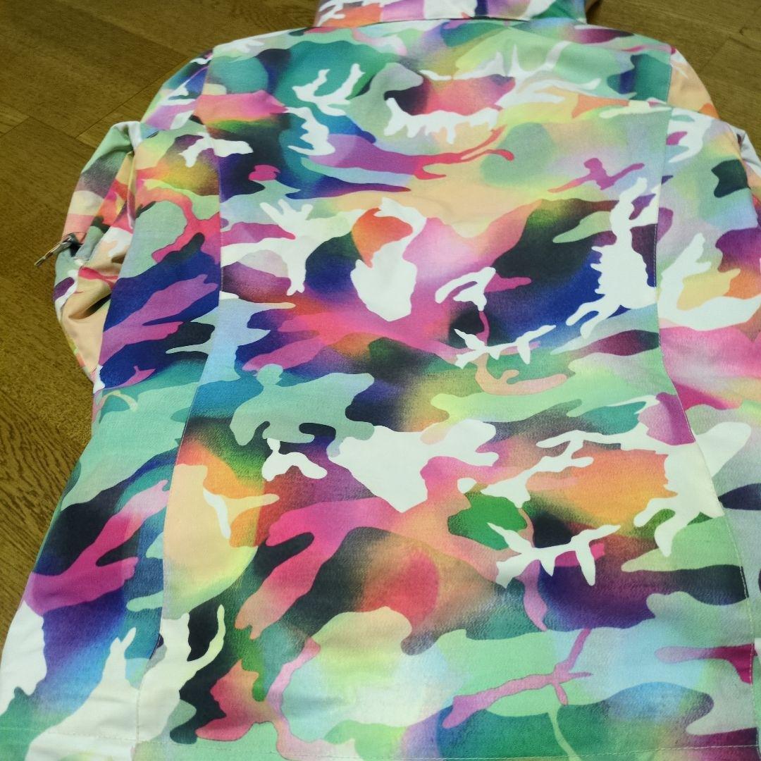 【美品】ROXY　スノボウェア　上下セット　Ｓ　総柄　　　キャメルブラウン