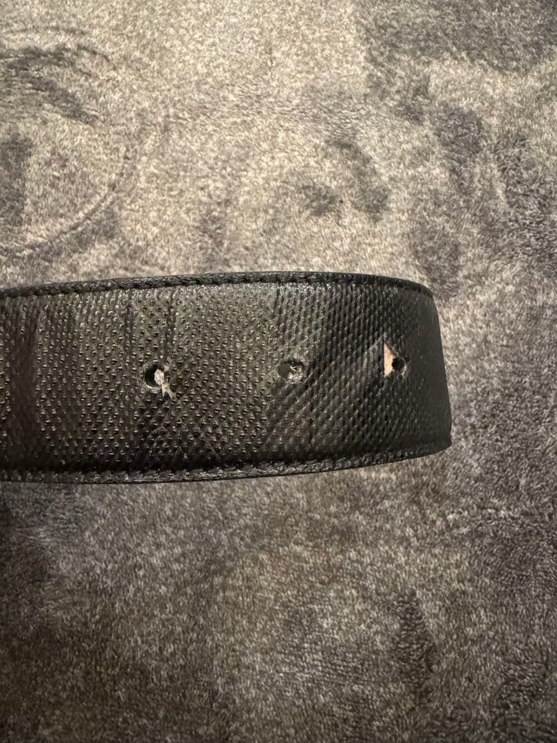 GUCCI ブラック レザー ベルト ダブルG