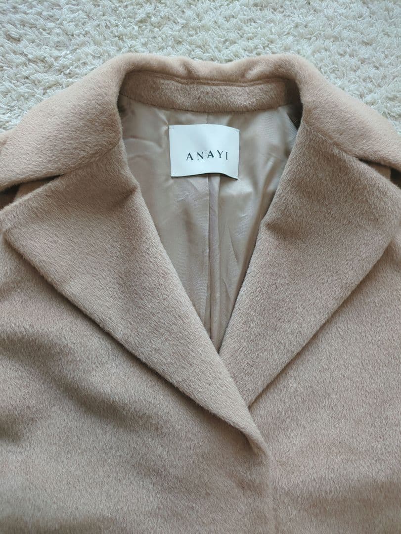 【美品】ANAYI　アナイ　シャギーコクーンコート　現行　タグ　女優襟