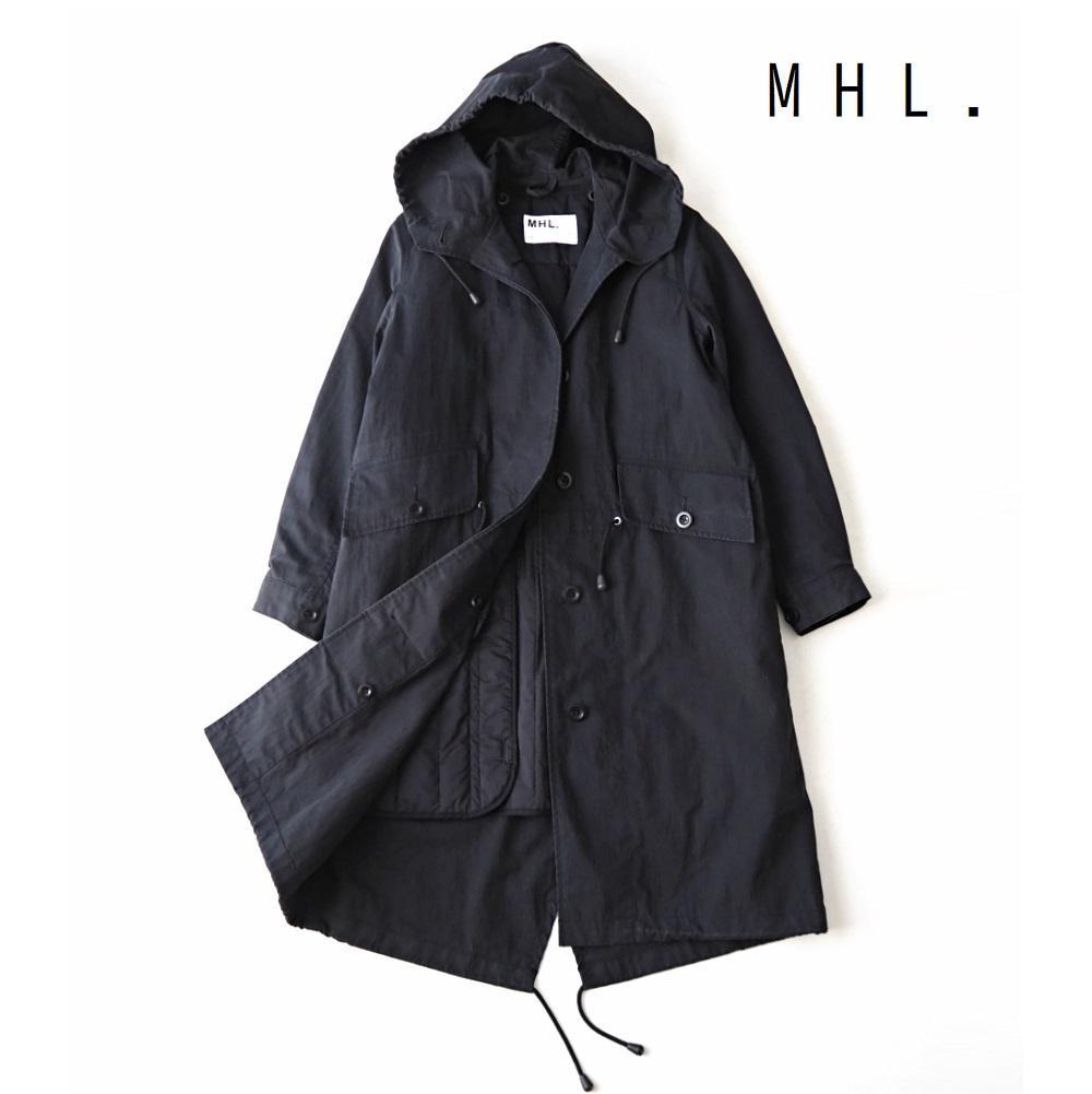 MHL マーガレットハウエル 中綿ライナー付 モッズコート ミリタリー 1 黒