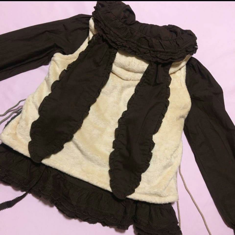 PINK HOUSE ピンクハウス うさぎ ぬいぐるみ ボア ベスト アイボリー