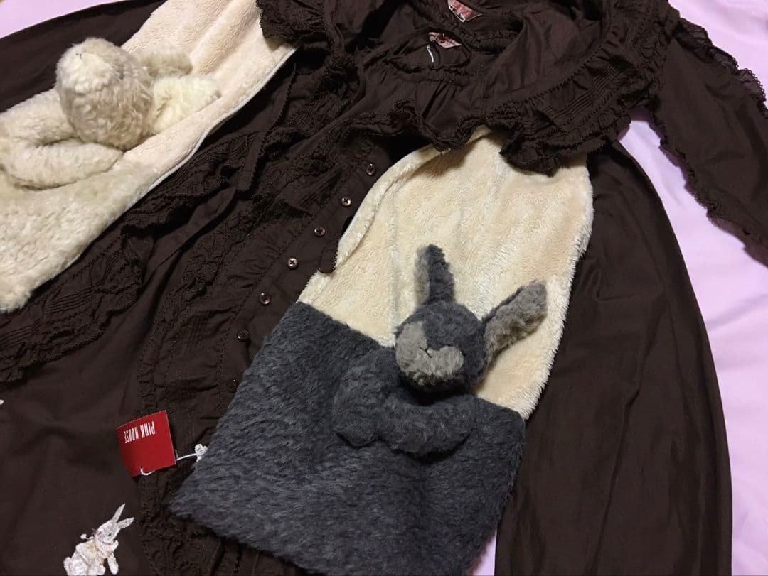 PINK HOUSE ピンクハウス うさぎ ぬいぐるみ ボア ベスト アイボリー