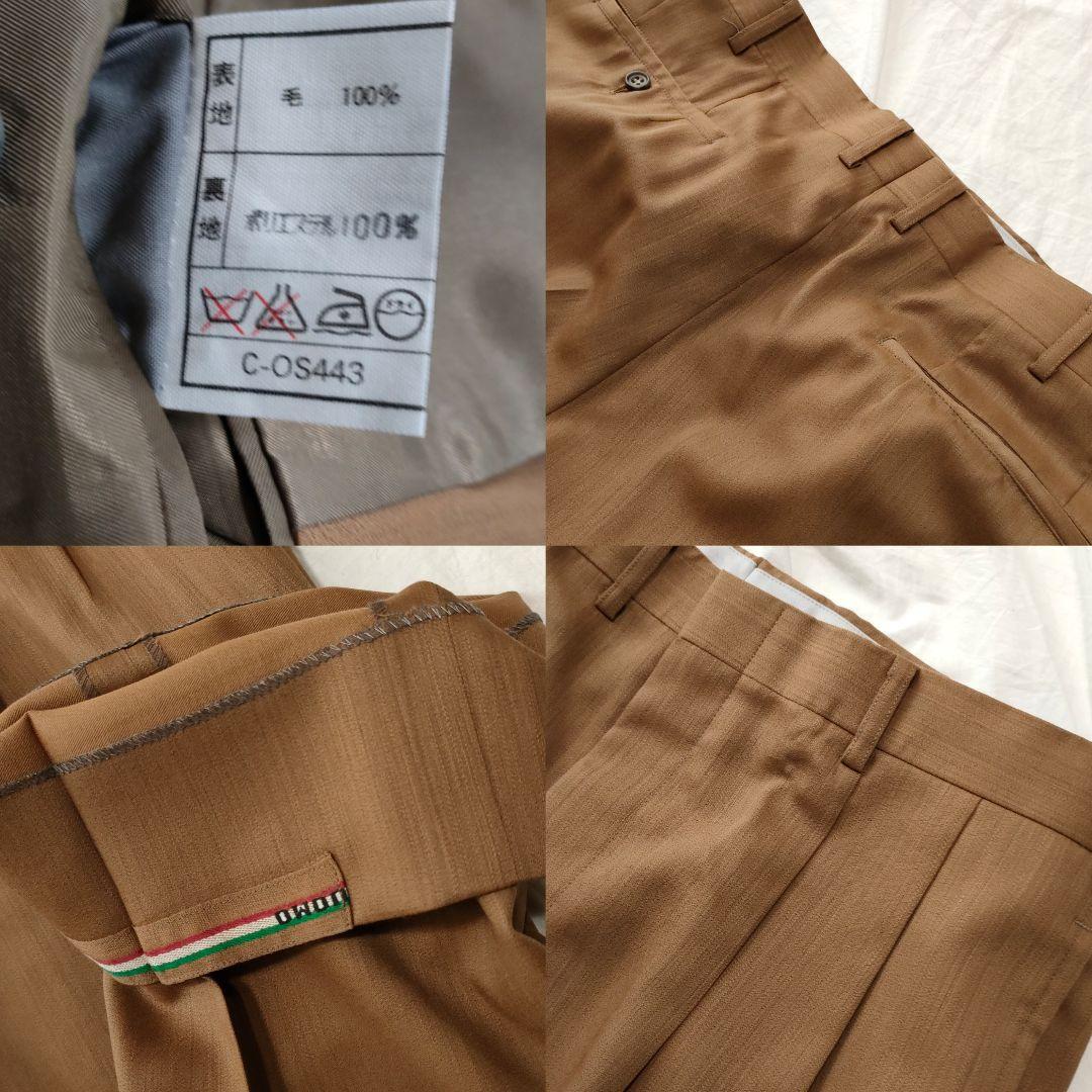 vintage ブラウン　ダブル　セットアップ　スーツ