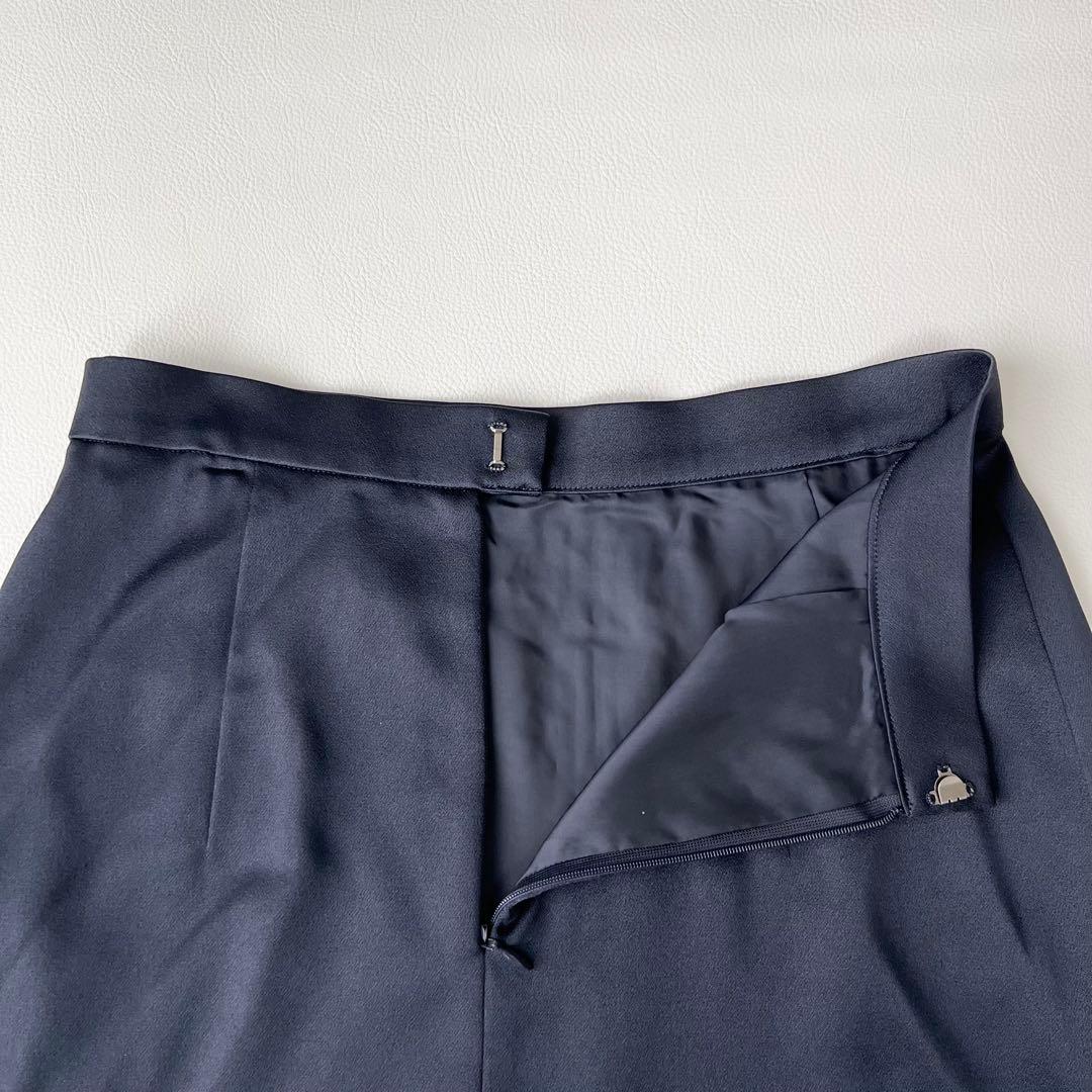 3116y 美品 アナイ フォーマル2点スカートセットアップ 紺M ノーカラー