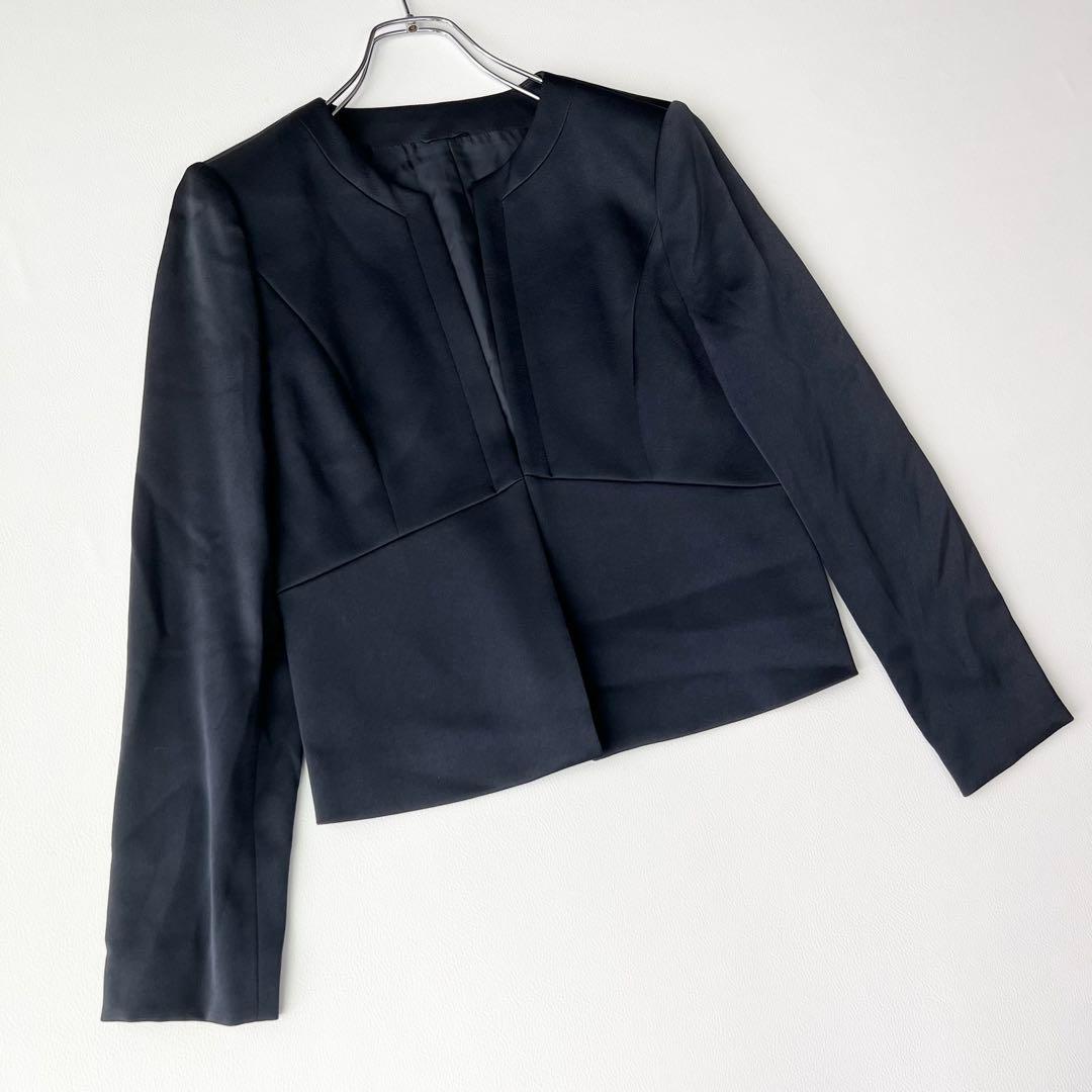 3116y 美品 アナイ フォーマル2点スカートセットアップ 紺M ノーカラー