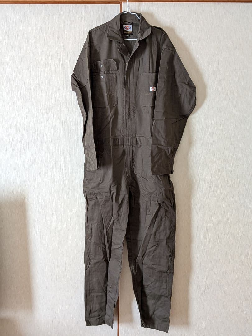 Dickies ブラウンオーバーオール 4L半袖、長袖2枚組