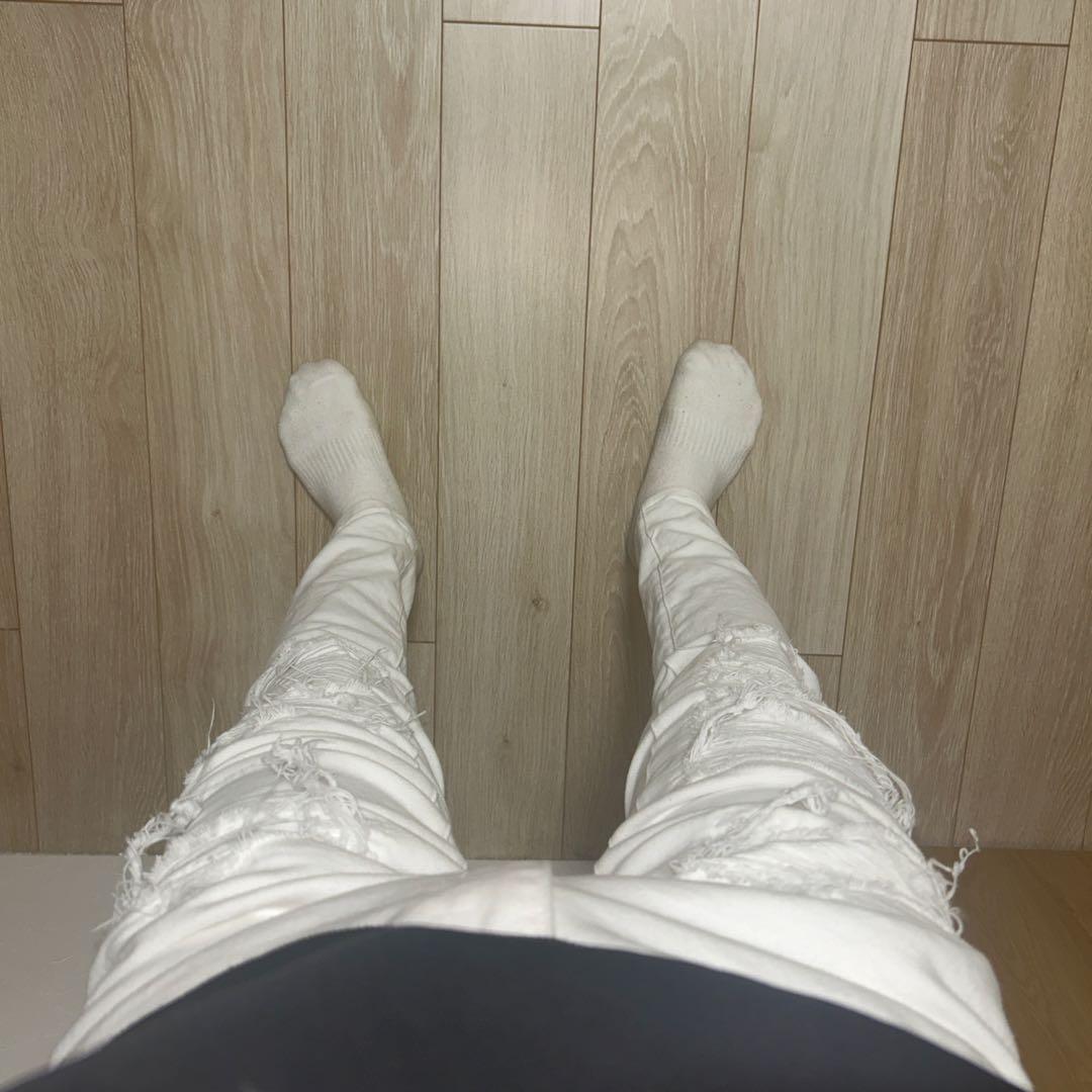 スリムフィットパンツ アミリ ミニマル パープル スビ