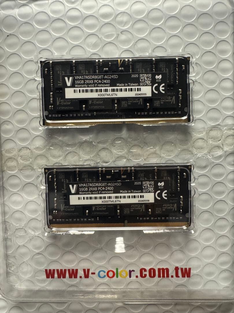 【未使用品】V-color ノート用DDR4メモリ　16GB×2枚(32GB)