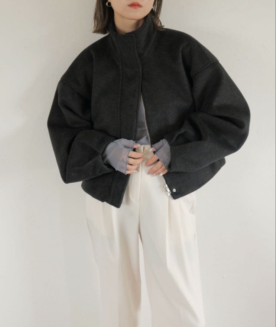 Reurie'(レウリィ) ダブルジップショートウールコート