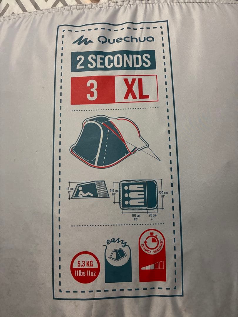 テント・タープ Quechua 2 Seconds 3 XL