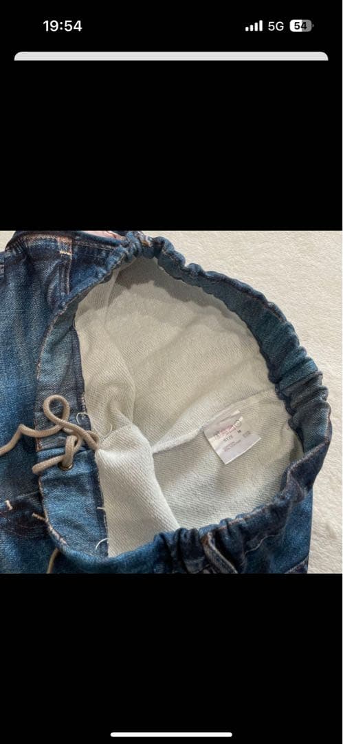 トーキングアバウトジアブストラクションダメージ加工 青 デニムジーンズ