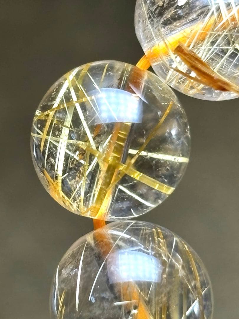 【新入荷】高品質ゴールドタイチンルチルブレス約10.7㎜（新品未使用）金運最強