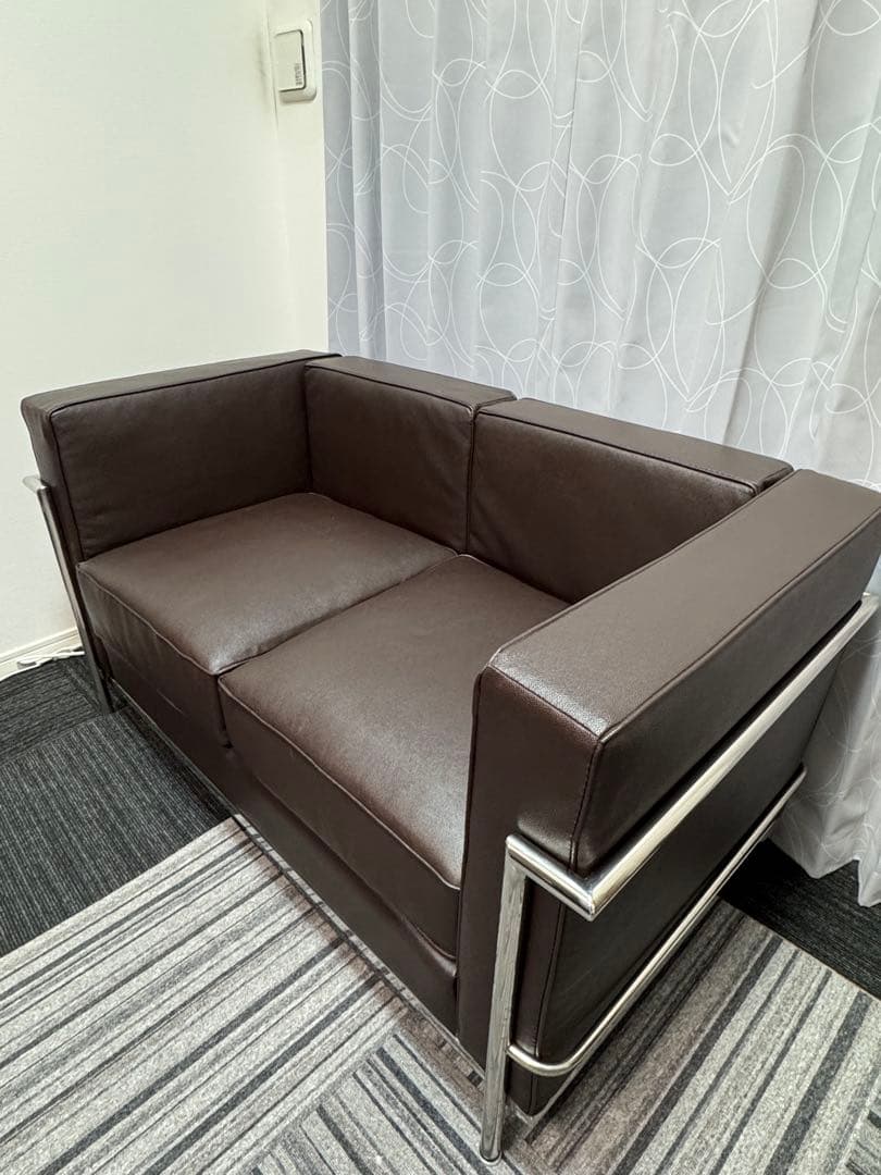 コルビジェ LC2 ダークブラウン 2人掛けソファ